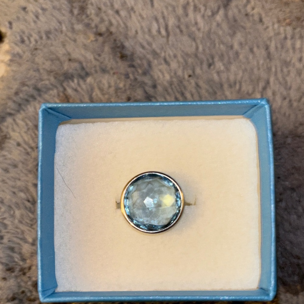 Touchstone Crystal Pale Blue Faceted Ring - Picture 4 of 4